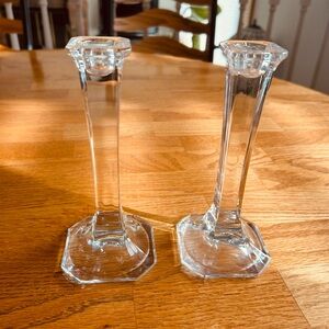 Elegant Clear Glass Candle Holders